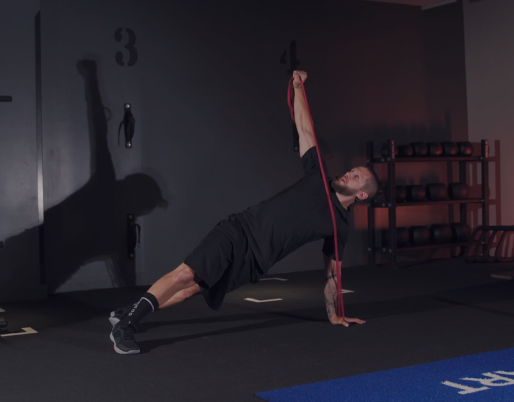 Vidéo Rotation avec resistance band (plank, t-spine rotation)