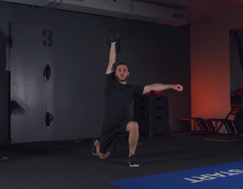 Vidéo Dumbbell focus fente et planche